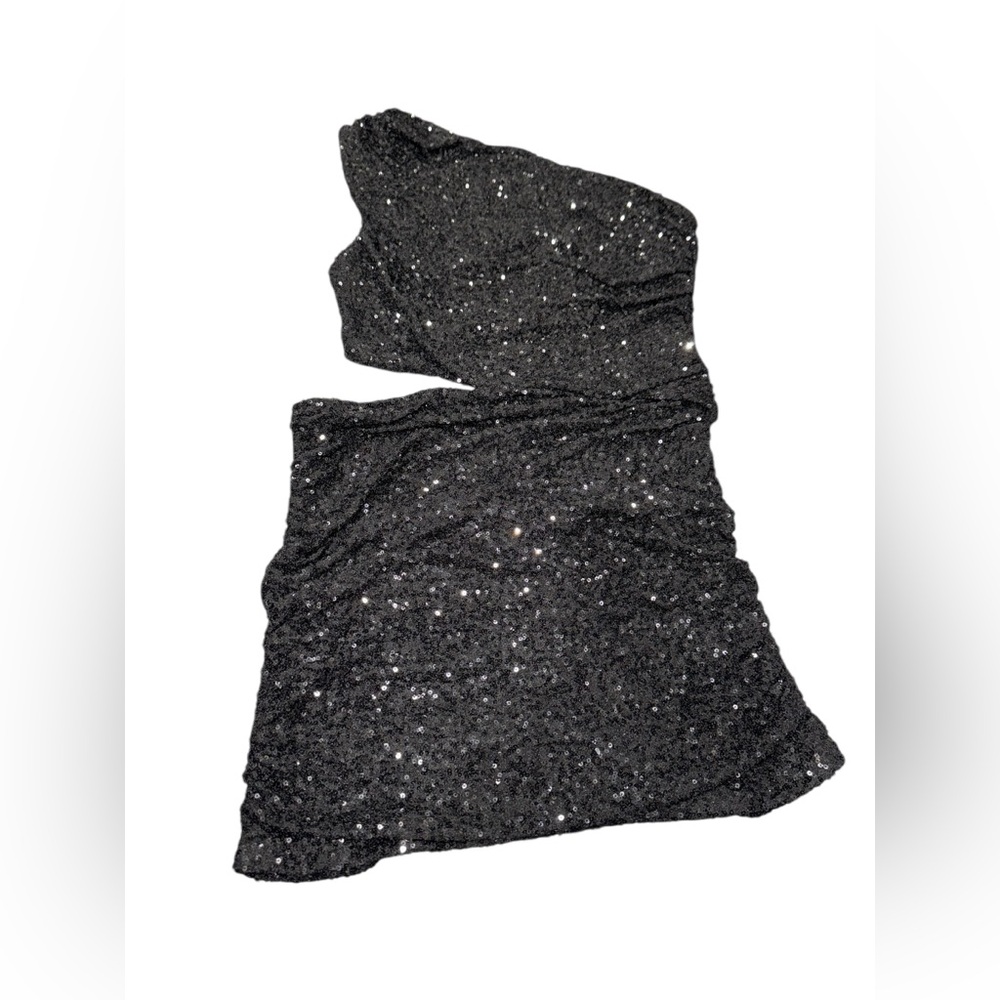 Lucy in the‎ Sky Black Sequin Cutout Dress